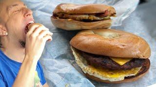 Jack In The Box NEW Bagel Breakfast Sandwich (Bacon & Sausage) Food Review