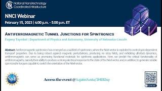 "Antiferromagnetic Tunnel Junctions for Spintronics" (Evgeny Tsymbal)