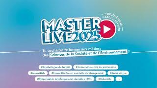 MasterLive 2025 : Se former en Sciences de la Société et de l'Environnement