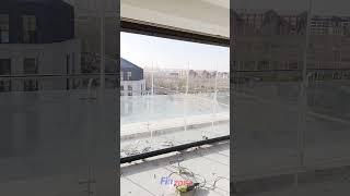 Fz30 frameless folding glass door balcony glazing system glass curtain panoramic glass wall case-402