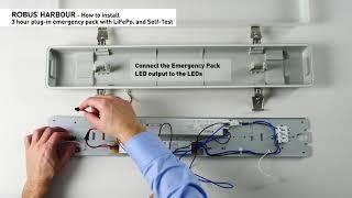 ROBUS | How to Install the 3 Hour Plug-in HARBOUR Emergency Pack with LiFePo4 and Self-Test