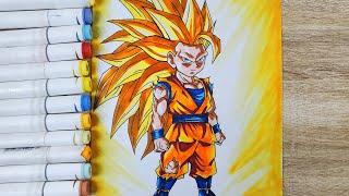 How to Draw Goku Super Saiyan 3 From Dragonball Daima