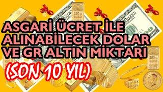 Son 10 Yılda Asgari Ücret ile Alınabilecek Dolar ve Gram Altın Miktarı