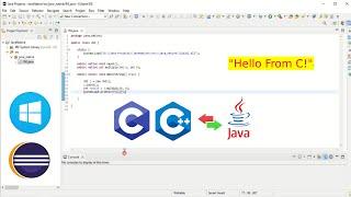 Execute C program in Java with Java Native Interface (JNI) on Windows with Eclipse | C to Java