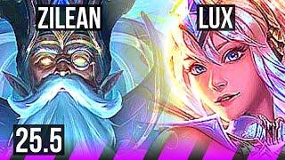 ZILEAN & Kai'Sa vs LUX & Ashe (SUP) | 0/3/24, 600+ games | EUNE Grandmaster | 25.5