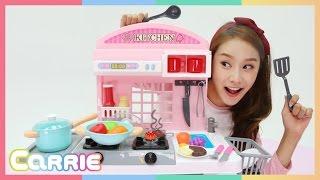 Sizzling Carrie Vogel cooking kitchen toys for playing house | CarrieAndToys