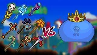 #Terraria Все Посохи Призывателя VS Король Слизней