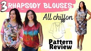 2 Rhapsody blouses & 1 Rhapsody dress (Love Notions).  Chiffon.