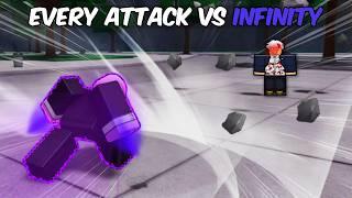 INFINITY vs EVERY ATTACK in The Strongest Battleground!