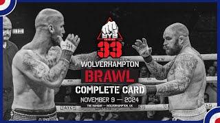 BYB 33 Bare Knuckle Brawl in Wolverhampton, England Complete MAIN Card with 2 World Title Fights