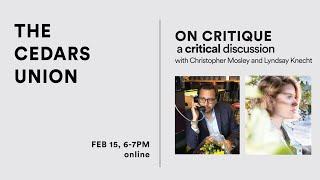 On Critique: Virtual Discussion with Christopher Mosley and Lyndsay Knecht