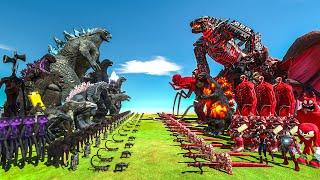 Team Dark Godzilla 2014 x King Kong x Siren Head VS Team Red Mechagodzilla x Destoroyah x Scar King