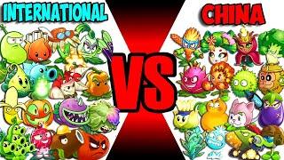 Team INTERNATIONAL vs CHINA - Which Team Plant 's Best? - PvZ 2 Team Plant Vs Team Plant