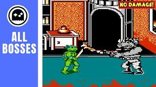 Teenage Mutant Ninja Turtle II The Arcade Game (NES) - All Bosses - (No Damage)