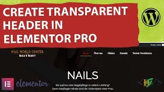 How to Create Transparent Sticky Header in Elementor Pro WordPress