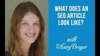 What does an SEO article look like?