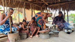 Cooking African MUSLIM Traditional  FOOD in the Wilderness || village life Ghana West Africa