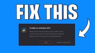 How To Fix "Unable to Initialize GPU" Error In DaVinci Resolve 18 | Quick & Easy