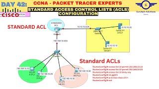 CCNA DAY 42: Standard ACL Configuration Packet Tracer| How to Configure Standard Access Control List