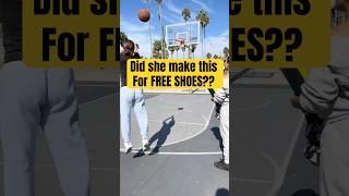 FULL VIDEOIs She CLUTCH enough to Win FREE Shoes? #basketball #challenge