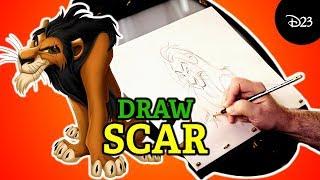 How to Draw Scar from The Lion King with Disney Legend Andreas Deja | Drawing with D23