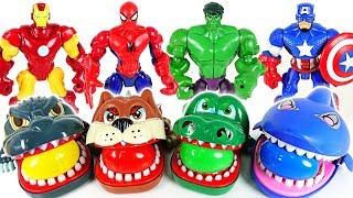 Hulk, Spider Man and terrible crocodile, dinosaur, shark surprise egg - DuDuPopTOY