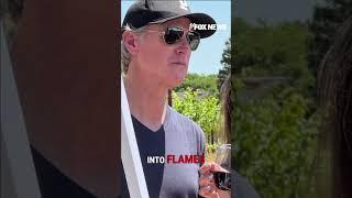 Newsom slammed for sipping wine while LA riots scorched the city #shorts