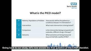 How to critically appraise a RCT following the CASP checklist - 1