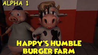 Happy's Humble Burger Farm Alpha 1 Full Playthrough Gameplay (Horror Game)