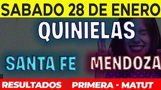 Quinielas Primera y matutina de Santa Fé y Mendoza, Sábado 28 de Enero