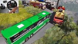 Aggressive Volvo bus driver shows his power to crazy lady truck driver | Euro truck simulator 2 ETS2