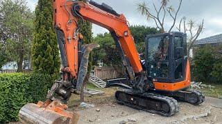 Hitachi ZX65 Clearing Section - Trees/Concrete/Timber