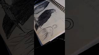 WIP 65% CROW #crow #art #drawing #wip #penart #black #aesthetic #fyp #shorts #viral #goth #2024 #cp