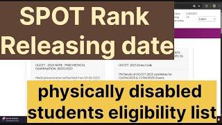 Kcet2025 | SPOT RAnk releasing date & disabled students eligibility list|#spotrank #disabledeligible