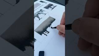 A working sheet about all drawings techniques with ink, part of my upcoming courses. #inkdrawing