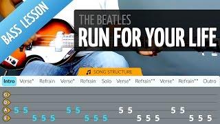 How To Play "Run For Your Life" By The Beatles On Bass (Lesson With Tabs)