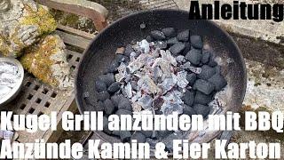 Kugel Grill anzünden mit BBQ Anzünde Kamin & Eier Karton - Weber Grill einfach und schnell befeuern