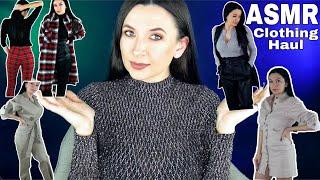 ASMR fabric sounds, whisper. Clothing haul & Try-on