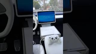Sony PlayStation X startup in Tesla  #asmr #sony #tesla #playstation #psx #retrogaming #gaming