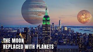 If The Moon Was Replaced With Planets | Wait Till The End | 4K 60fps