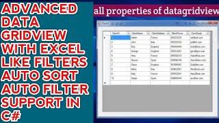 Advanced DataGridview with excel-like auto filter in C# | C# Advanced DatagridView filter [ CSHARP ]