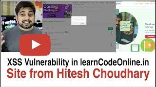 XSS hack in learnCodeOnline |  Hitesh Choudhary