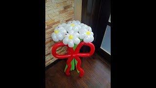 Как сделать бант из шара,бант к букету из шаров/the bow ball