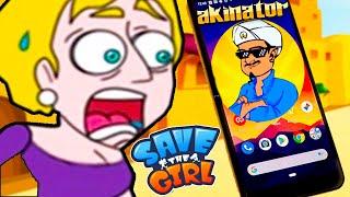 ТУПАЯ БАБА VS АКИНАТОР НА ТЕЛЕФОН АНДРОИД ! - Akinator Угадывает Save The Girl