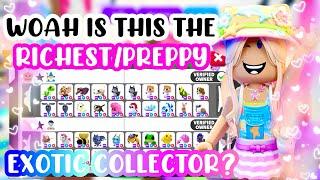 WOAH! IS THIS THE RICHEST MEGA EXOTIC COLLECTOR?🪼#adoptmeroblox #preppyadoptme #preppyroblox