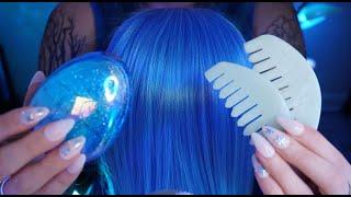 Hair Play & Tapping ASMR 🩵 (No Music)