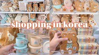 shopping in korea vlog  daiso haul  cozy autumn bear & bunny collection