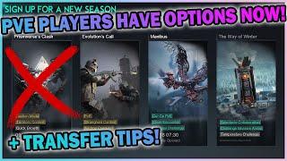 PVE Players REJOICE! New Game-Changing Option Revealed! DON'T JOIN PVP! Plus Season Transfer Tips!