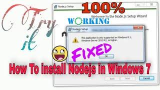 How To Install Nodejs in Windows 7 without Errors