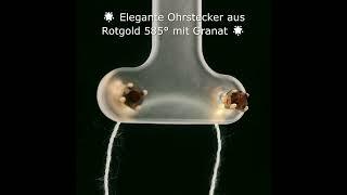 Elegante Ohrstecker Rotgold 585° mit Granat #rotgold #jewelry #eleganz #585 #fashion